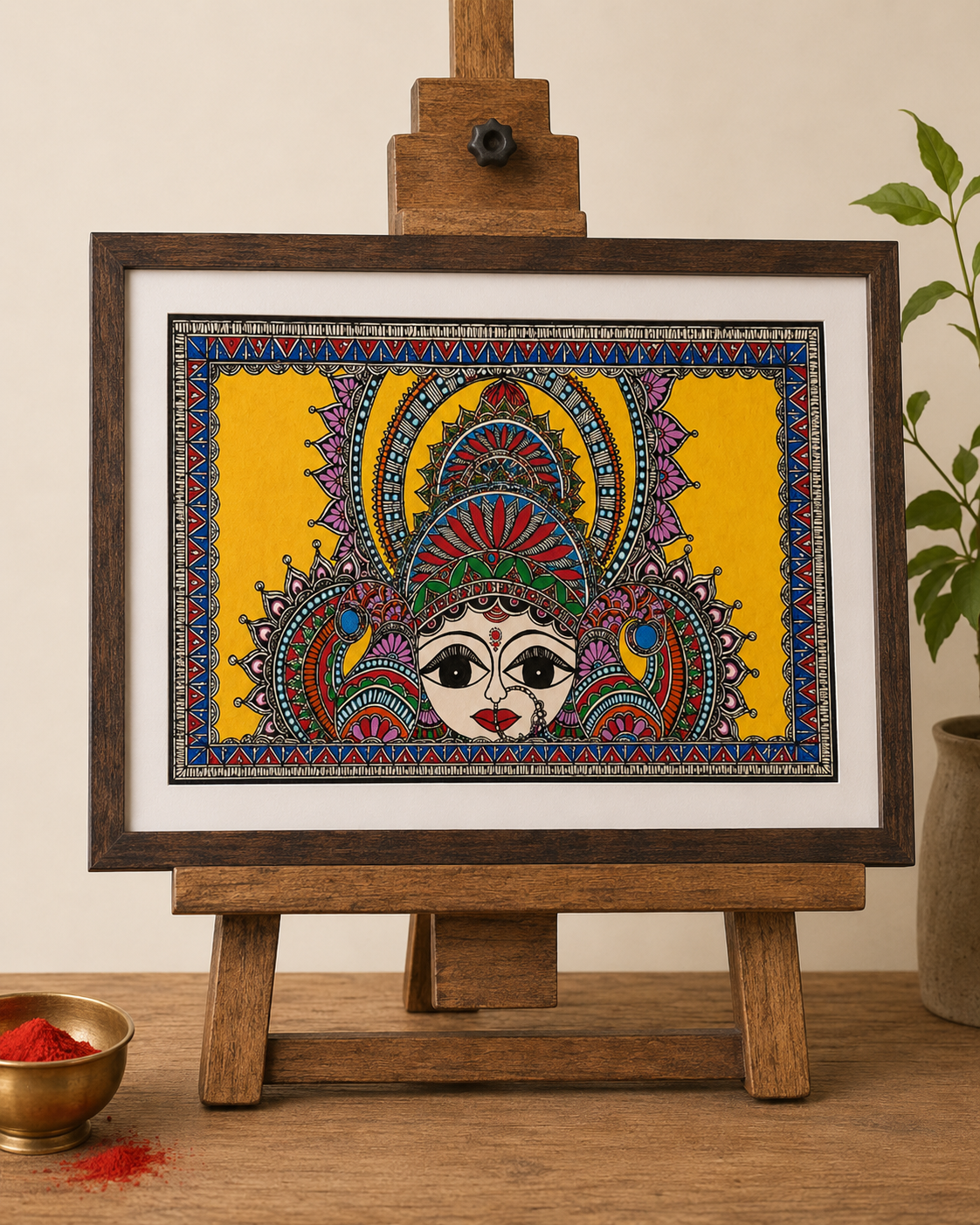 Goddess Durga Madhubani Painting