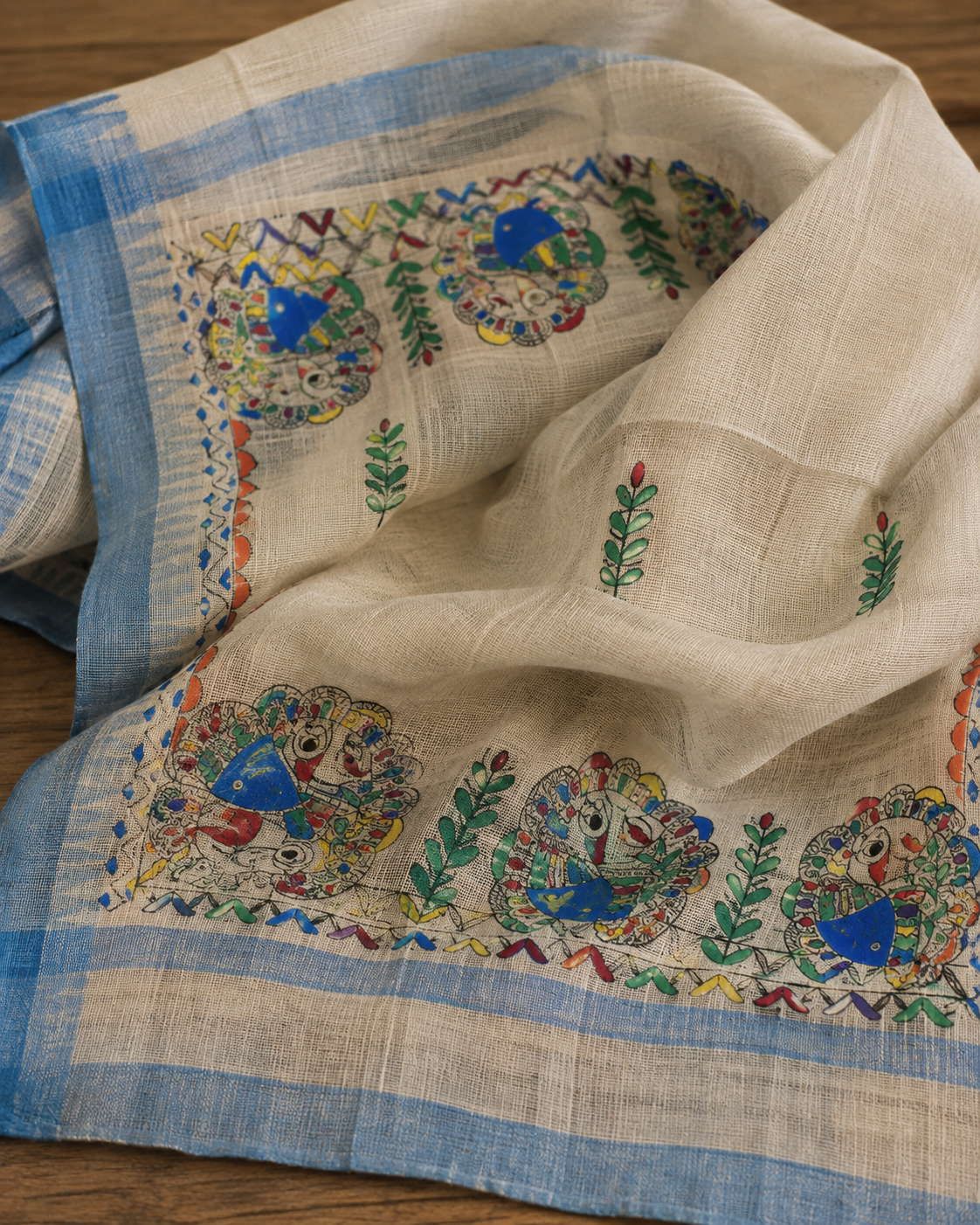Handpainted Khadi Cotton Dupatta