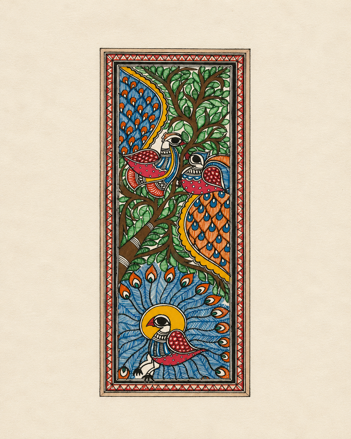 Madhubani Peacock Painting
