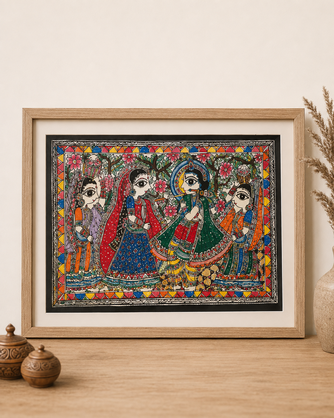 Radha Krishna Madhubani Painting