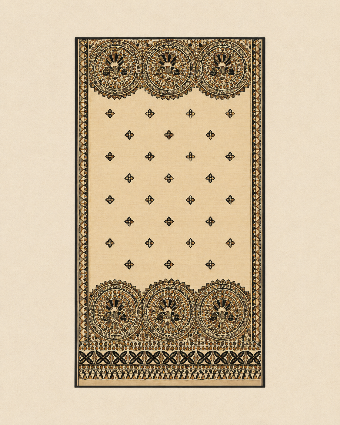 Madhubani Handpainted Khadi Cotton Dupatta