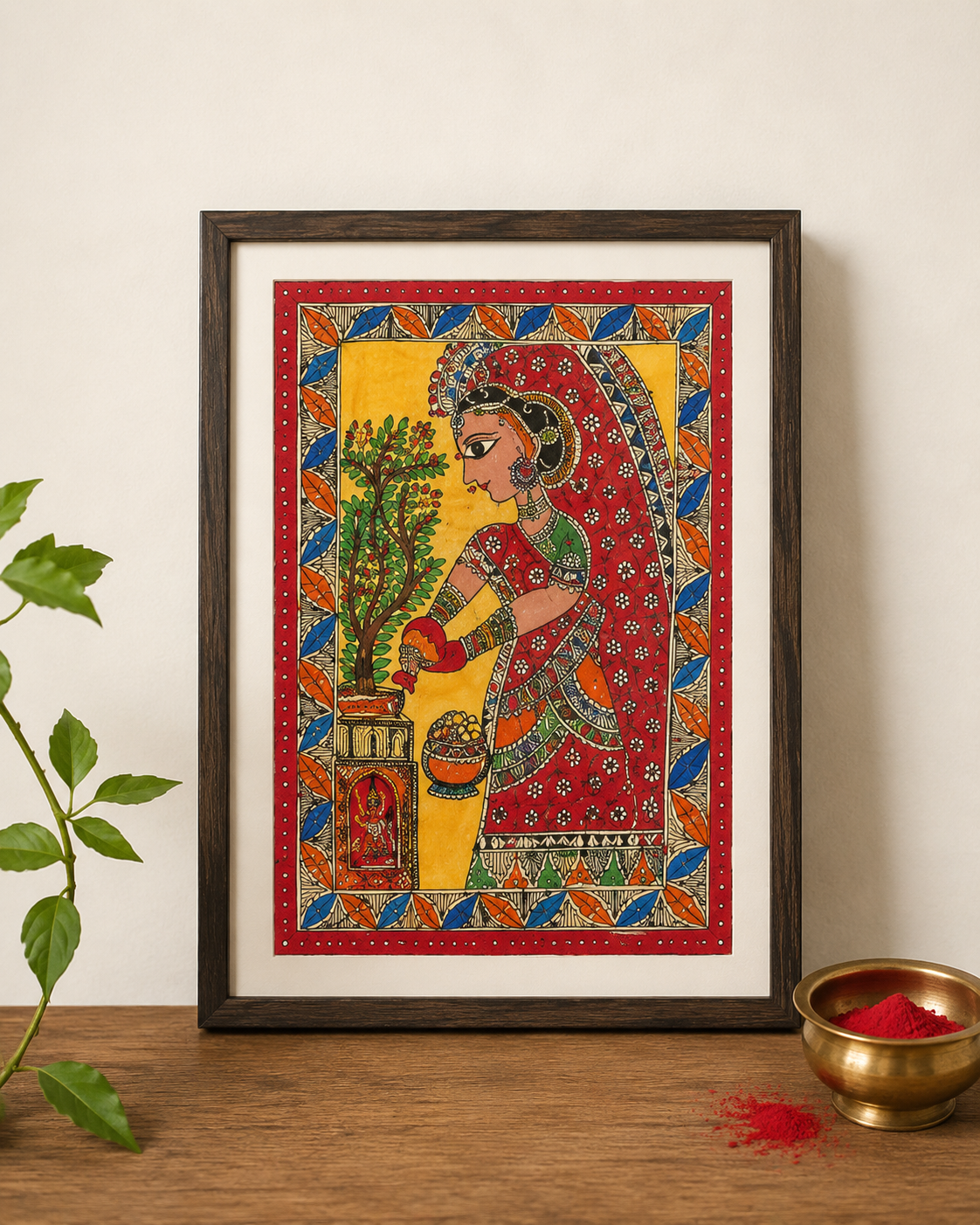 Tulsi Puja Madhubani Painting